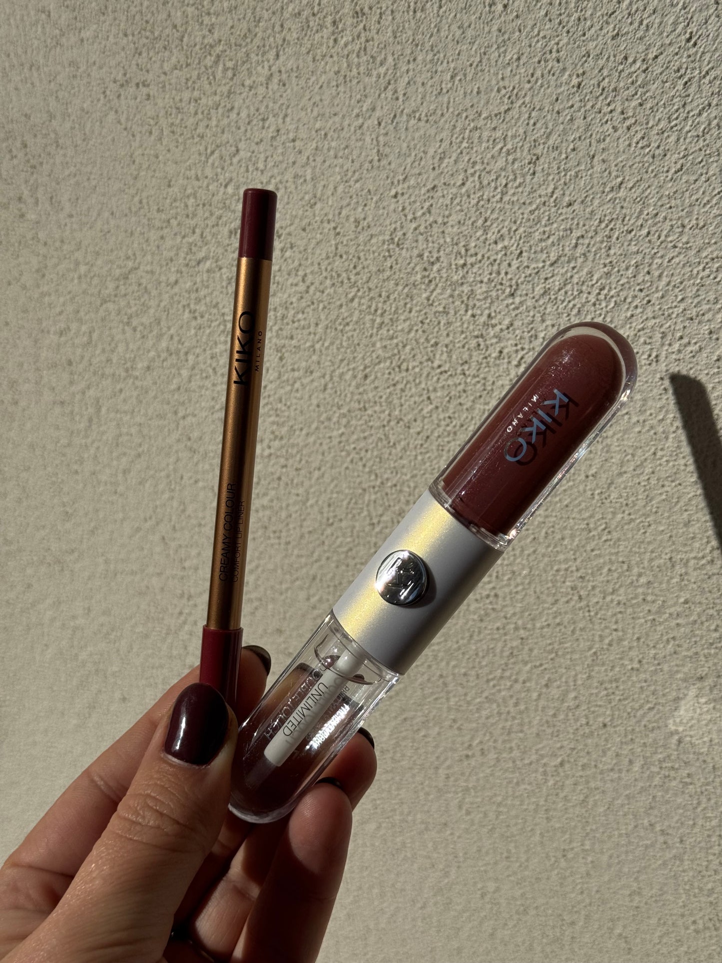 Kiko Set
Lip liner shade 10 Rose Tea
Liquid Lipstick Shade 121 Dark Rosy Chesnut
Pa Kuti