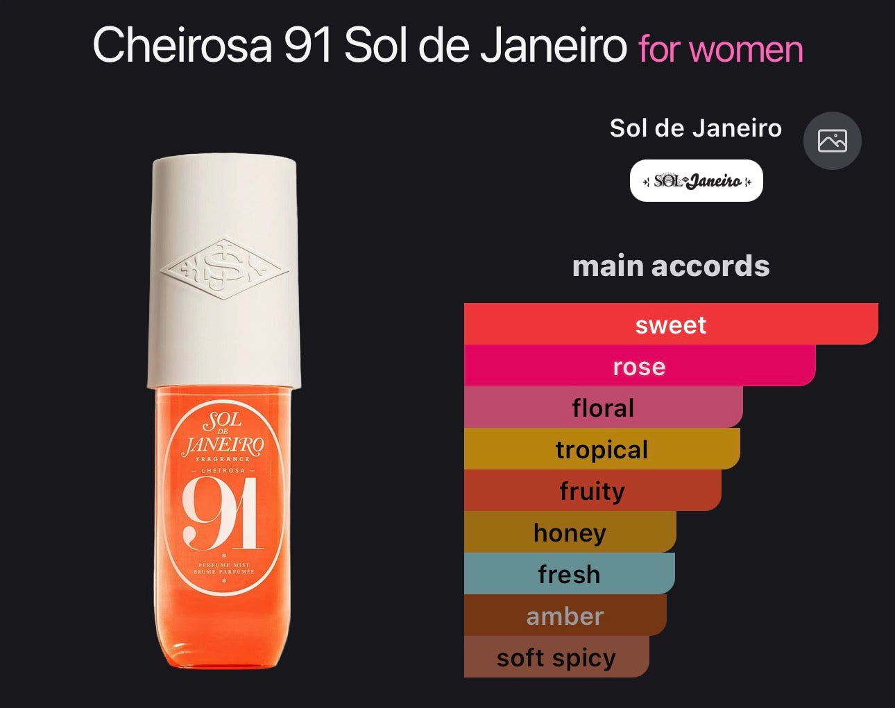 Sol de Janeiro
Cheirosa 91 Rosa Charmosa Body & Hair Perfume Mist 240 ml