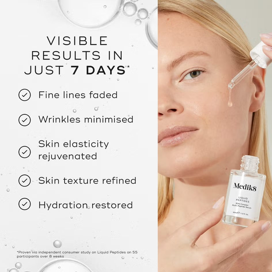 Medik8
Liquid Peptides 
30% Complex Multi-Peptide Serum 30 ml