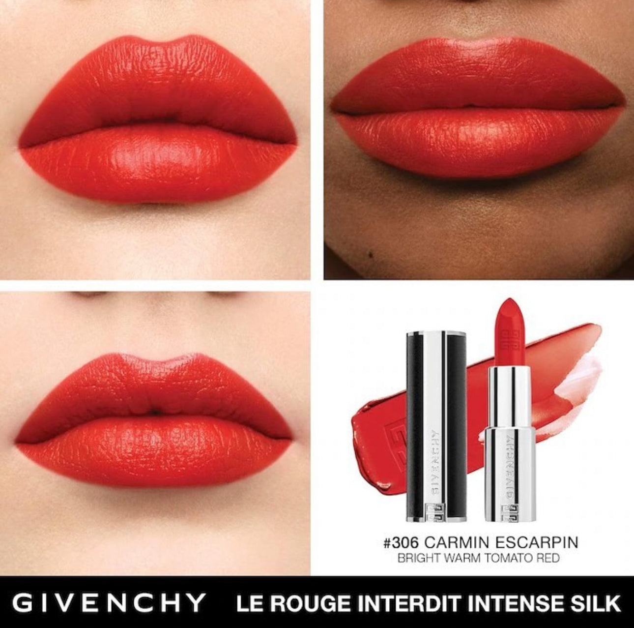 Givenchy
Mini Le Rouge Interdit Intense Silk Limited Edition Lip Set
Shade 333 L’Interdit
306 Carmin Escarpin
37 Rouge Graine
27 Rouge Infuse