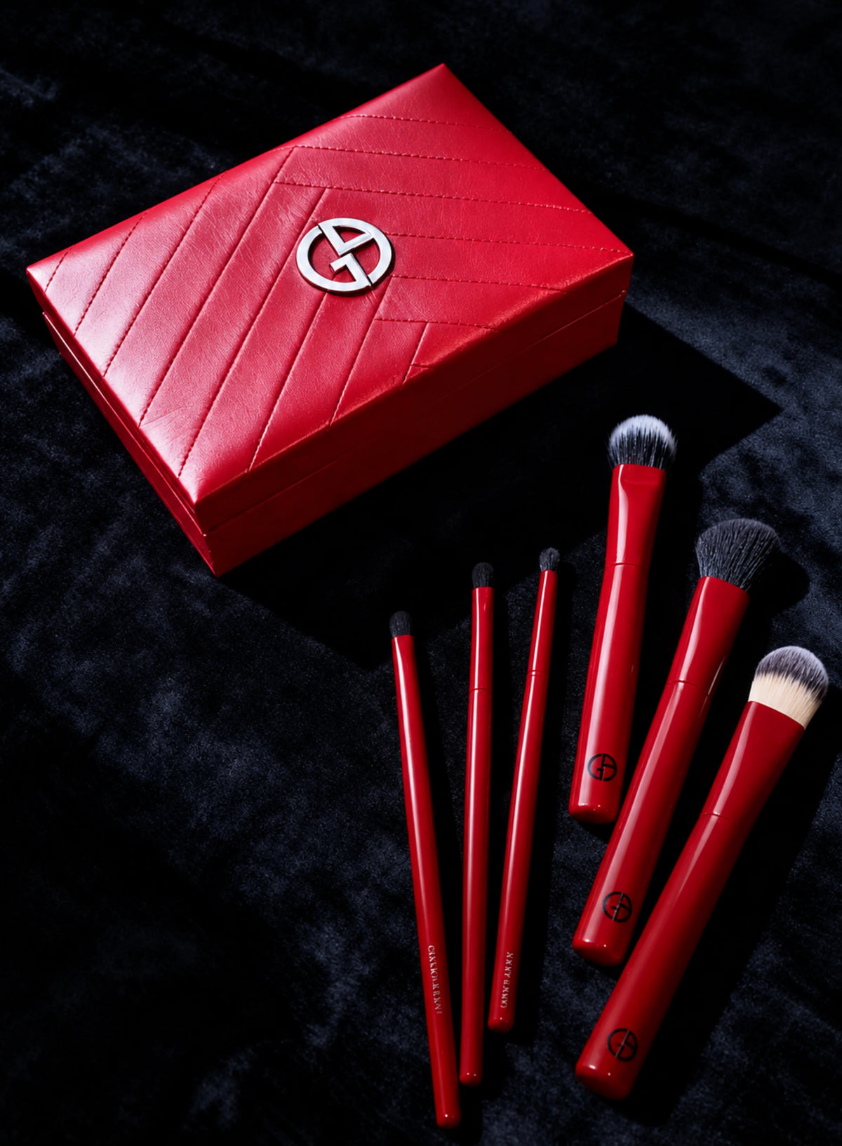 Giorgio Armani                           Red Limited Edition Brush Set Of 6